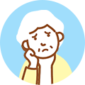 女性が悩んでいる様子