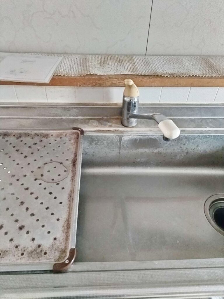 水栓はﾎｰｽの伸びないﾀｲﾌﾟでした。