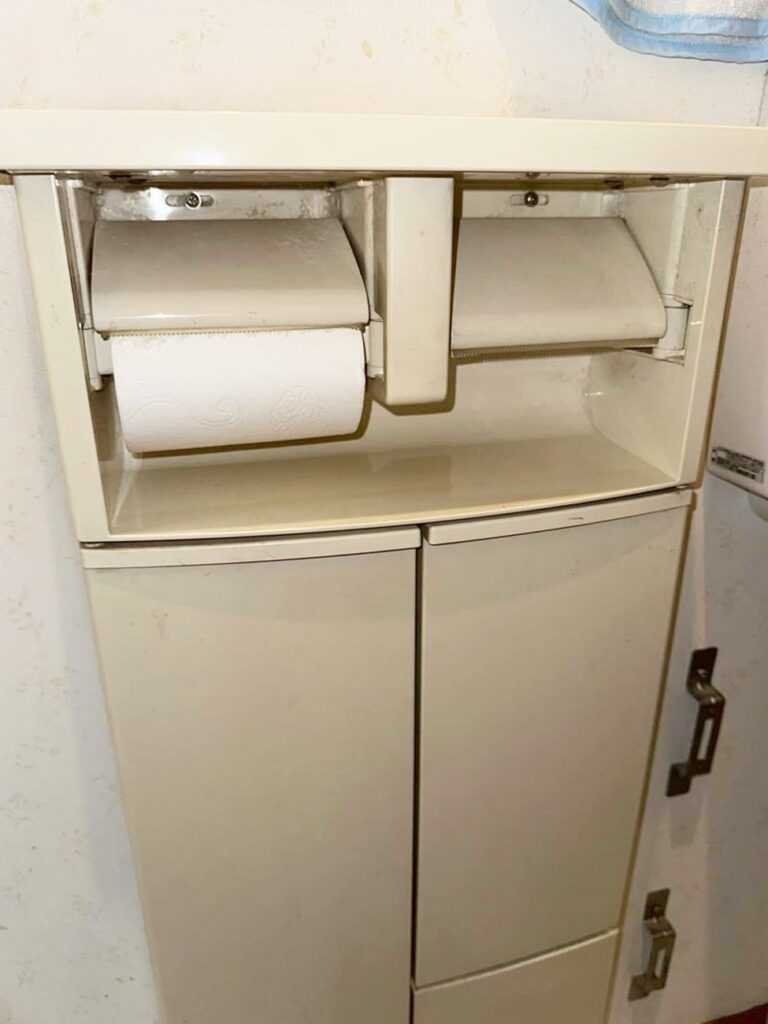 紙巻器一体型の収納は撤去します。