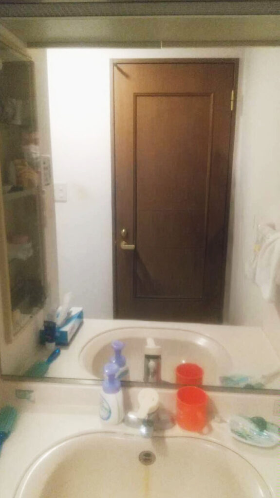 収納のない一面鏡でした。