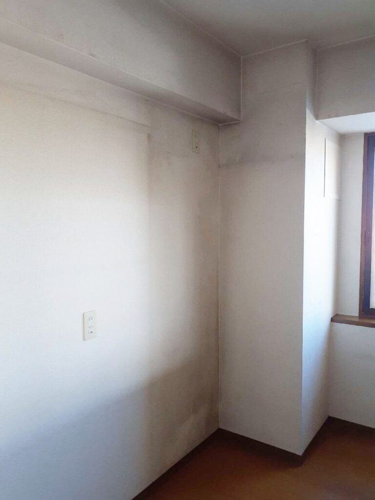 背面の壁にはｱｸｾﾝﾄｸﾛｽを施工します。