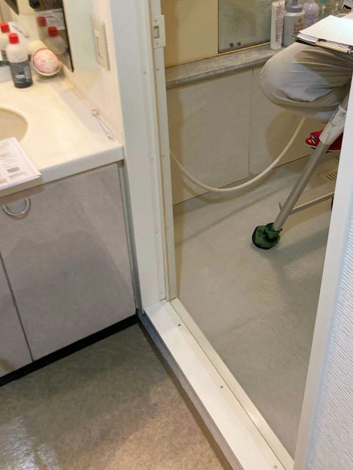 洗面所との出入口には段差があり、躓くと転倒の危険がありました。