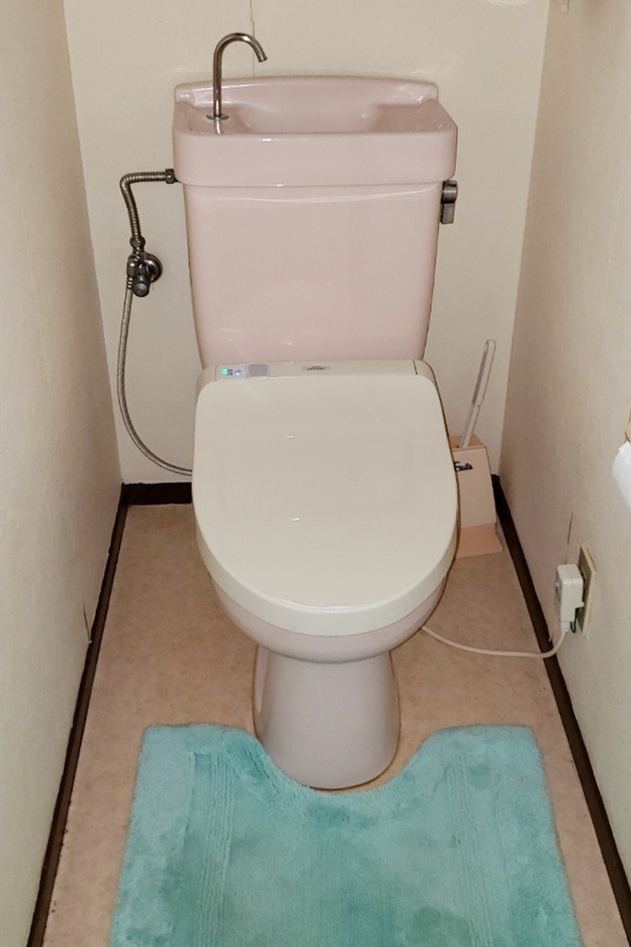 1Fﾄｲﾚ。便器奥のお掃除が大変でした。便座は一度交換してあったので綺麗でした。