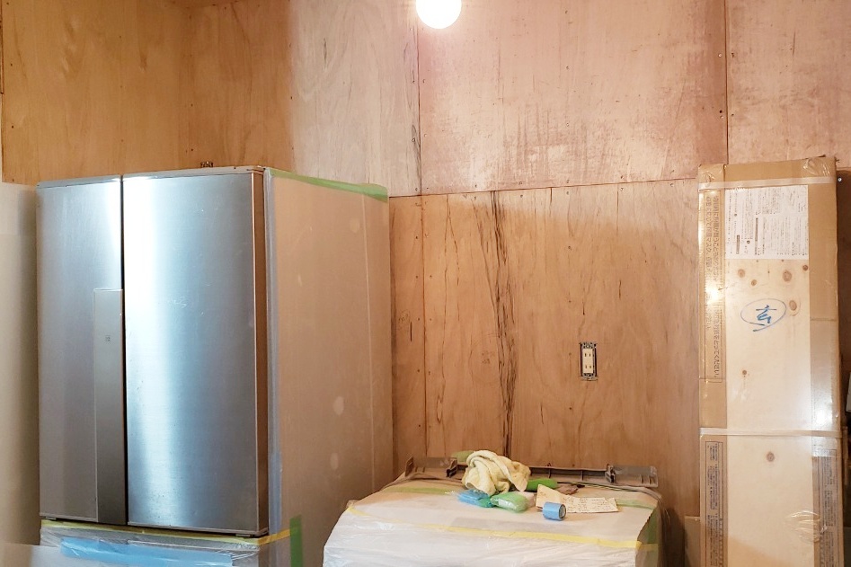 ｷｯﾁﾝ下地施工中。