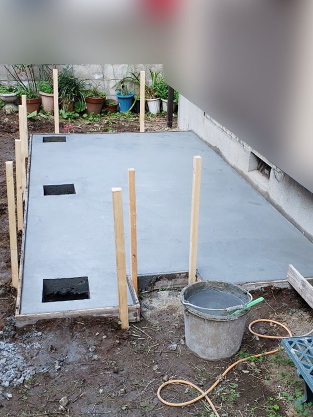 ｻﾝﾙｰﾑの基礎作り。