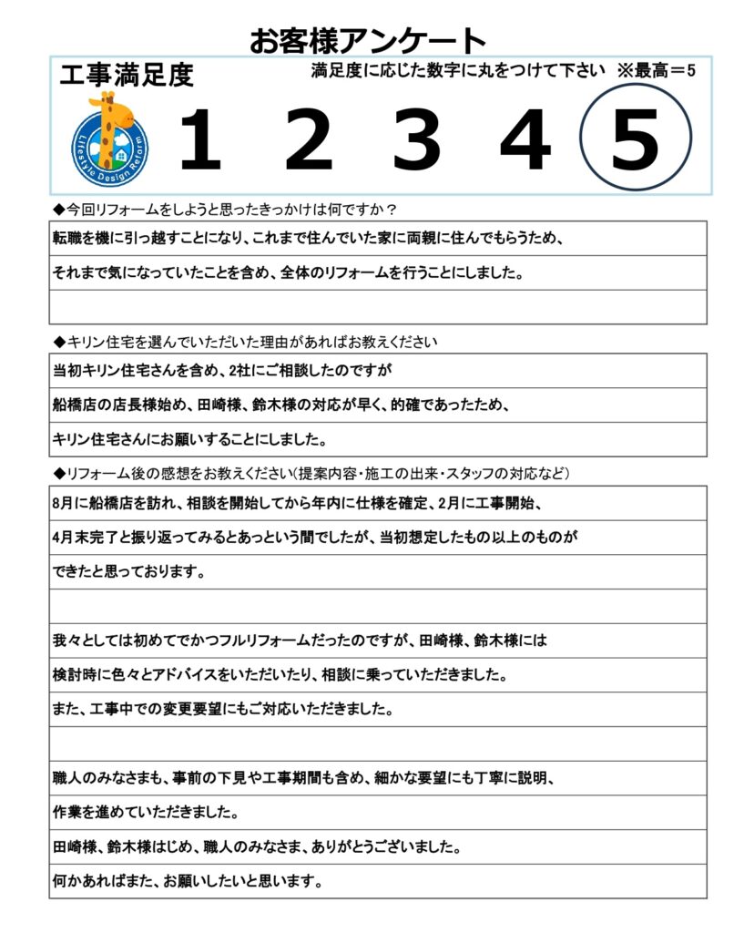 市川市　マンション　Y様邸　フルリノベーション