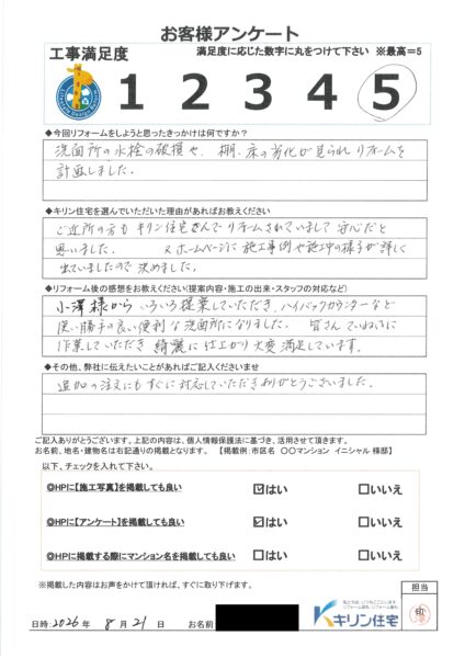 鎌ヶ谷市　戸建　N様邸　洗面所リフォーム