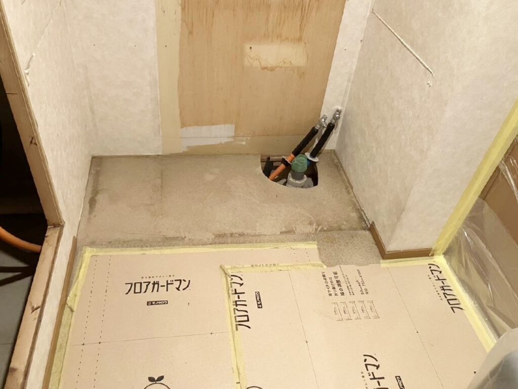 洗面台解体完了。